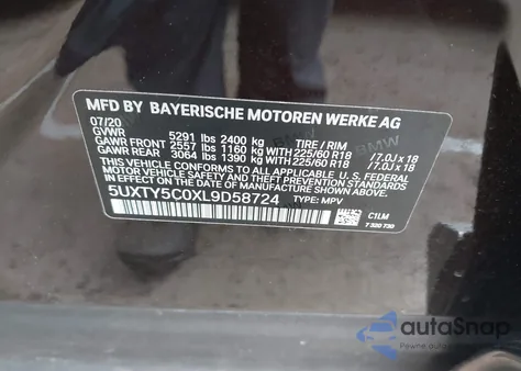 2020 BMW X3 xDrive30I from USA, damaged, VIN 5UXTY5C0XL9D58724
